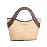 Beau Design Stylish Cream Color Imported PU Leather Handbag With Double Handle For Women's/Ladies/Girls